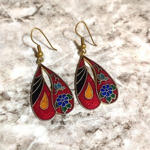 Vintage Cloisonne Earrings